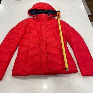 Women’s Barbour seaward quilt coat. Color red. Size 4. Excellent condition.